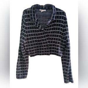 Black and White Checkered Women's Sweater